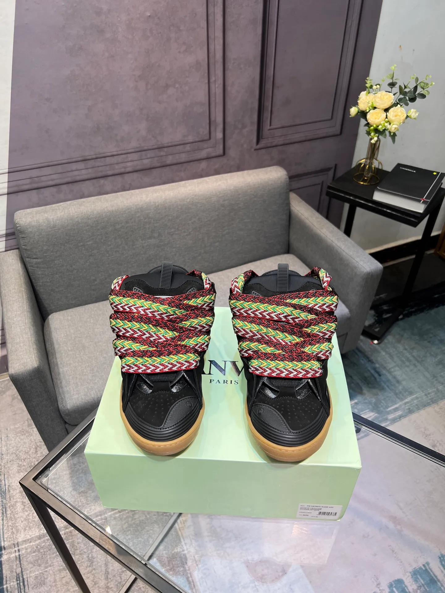 Men's men's shoes💰780 [LANVIN] Latest lace-up fashionable casual sneakers for couples High-quality CLAY couple series‼ ️ The latest trendy products of the season 🌈Many bloggers have planted grass and purchased the original open-mold customization. The upper and outsole are sewn with mark threads without edge sealing. Multiple material splicing combination design. Very versatile for fashionable and casual wear. Comfortable on the feet. Recommended for self-retention (upper cowhide + cow suede + breathable mesh) inner foot pad cowhide exclusive original open-mold clear logo rubber outsole ⚠️36-44 yards (45 custom-made)